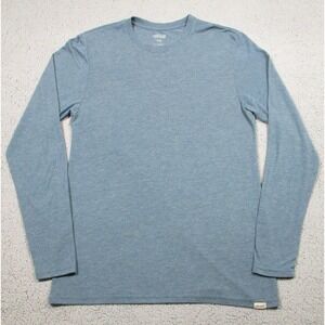 Cariloha Shirt Mens Medium Blue Long Sleeve Bamboo Poly Tagless Crewneck Tee